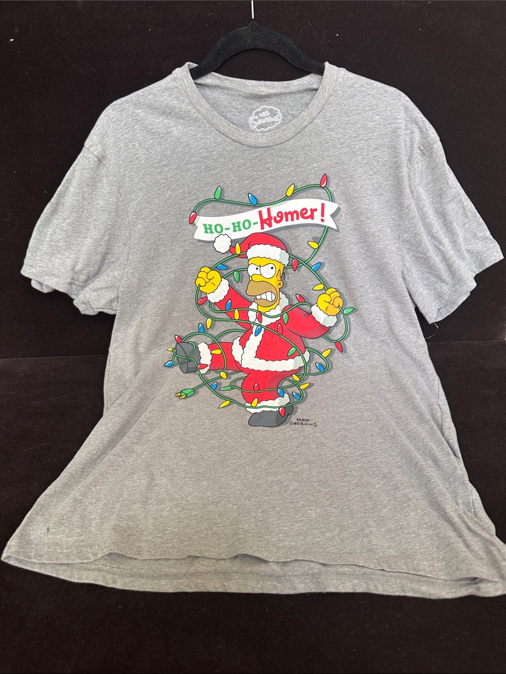 The Simpsons 'Ho-Ho-Homer!' Holiday Tee XL - Gray